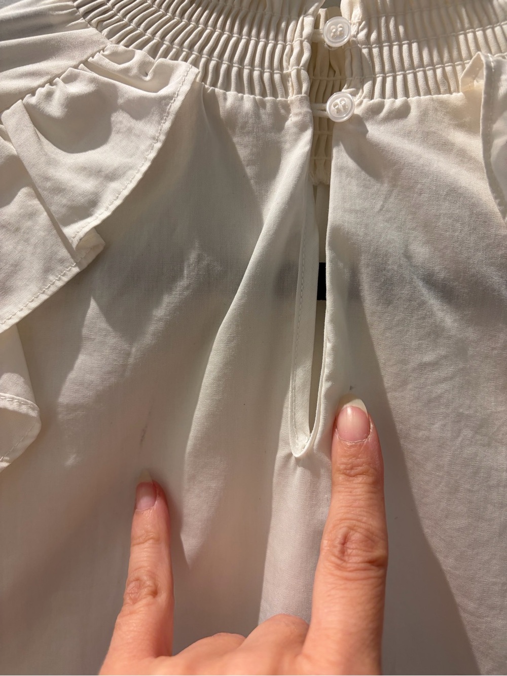 Maje Letreo Ruffled Cotton Blouse | Victorian Romantic High Neck Top | Size 1 - Picture 6 of 7